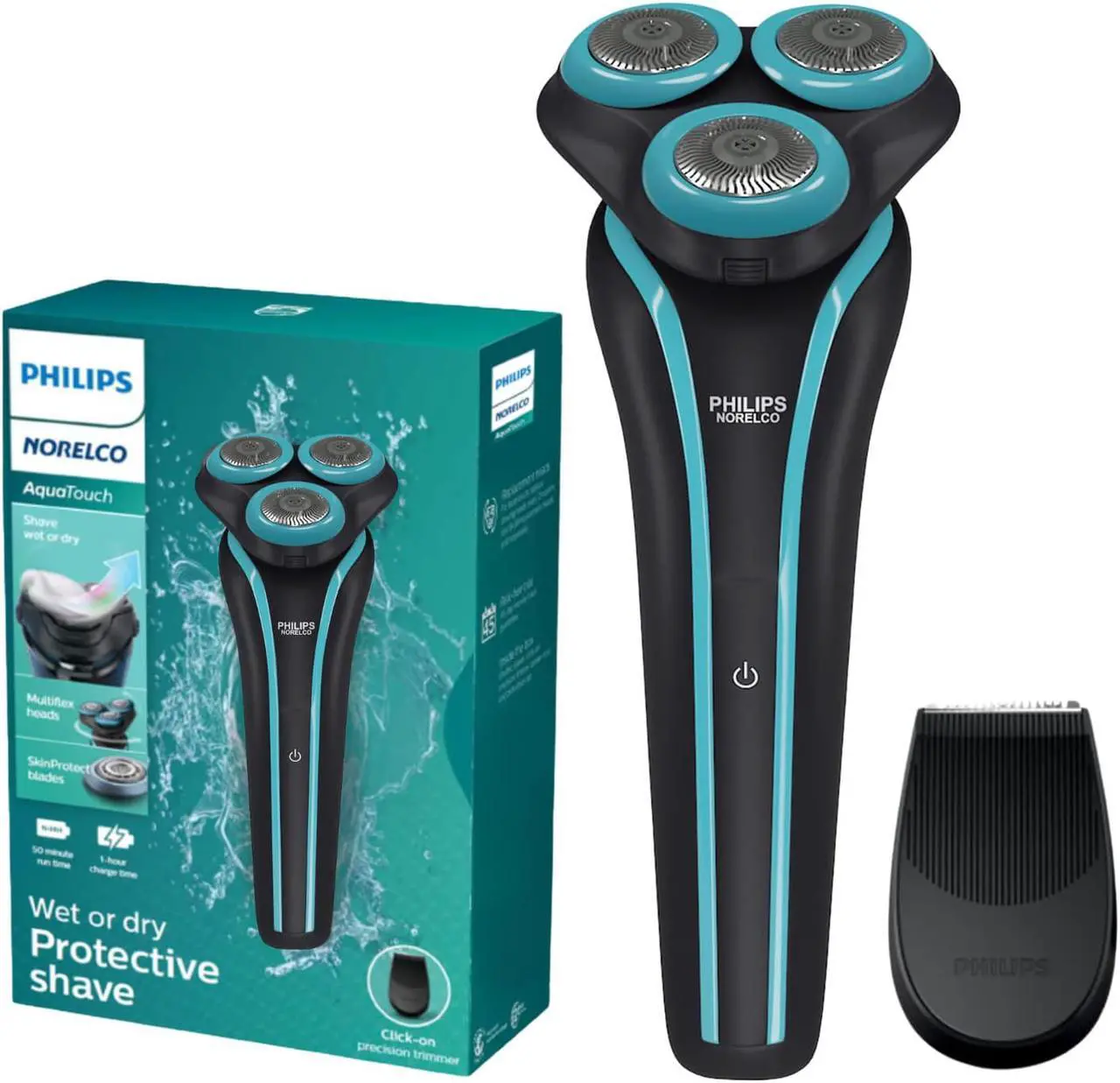 Main image of Philips Norelco Shaver for Men Rechargeable Wet/Dry Mens Electric Shavers Electric Razor for Men- Modern Steel Metallic