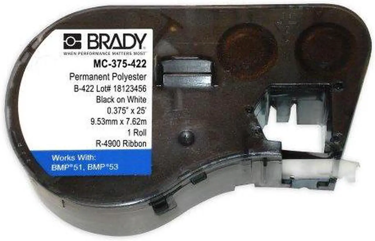 Alt view image 3 of 6 - BRADY MC-375-422 Label Cartridge, Black on White, Labels/Roll: Continuous