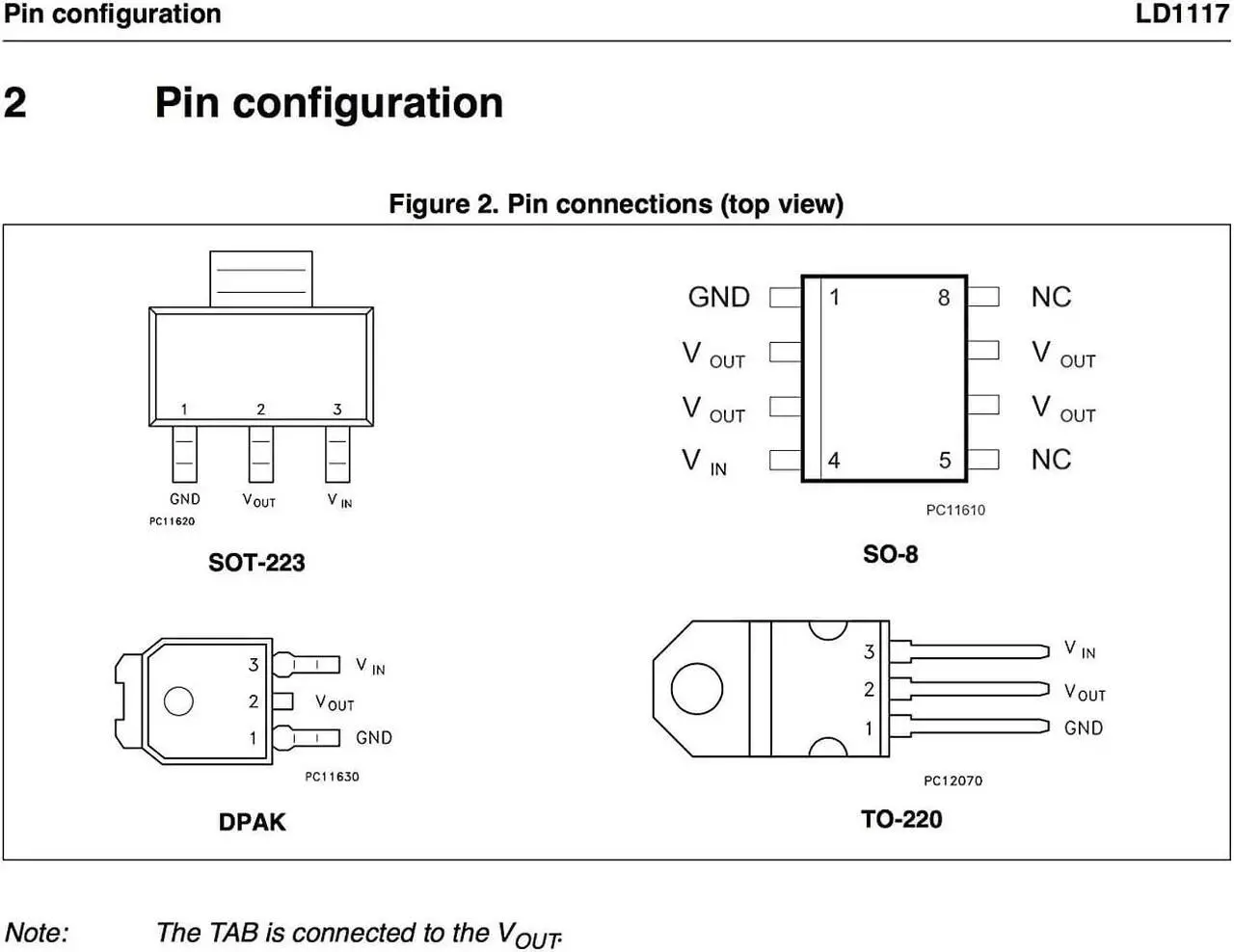 Alt view image 3 of 7 - (6-Pcs) STMicroelectronics 3.3V 950mA, LD1117V33 Voltage Regulator, LD33V