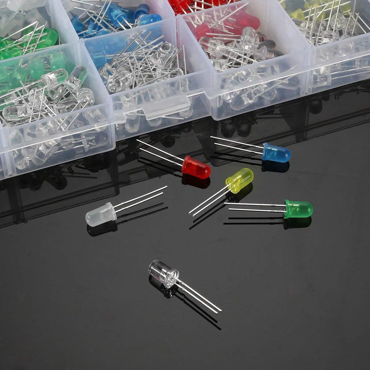 Alt view image 7 of 7 - Lampu LED Diode Pemancar, 300X5 Mm Berwarna/Jelas/Susu 2pin Bulat Kepala LED Kuning Merah Biru Hijau Putih Berbagai Macam PERANGKAT UNTUK ARDUINO diy (5 Warna X 60 Pcs)