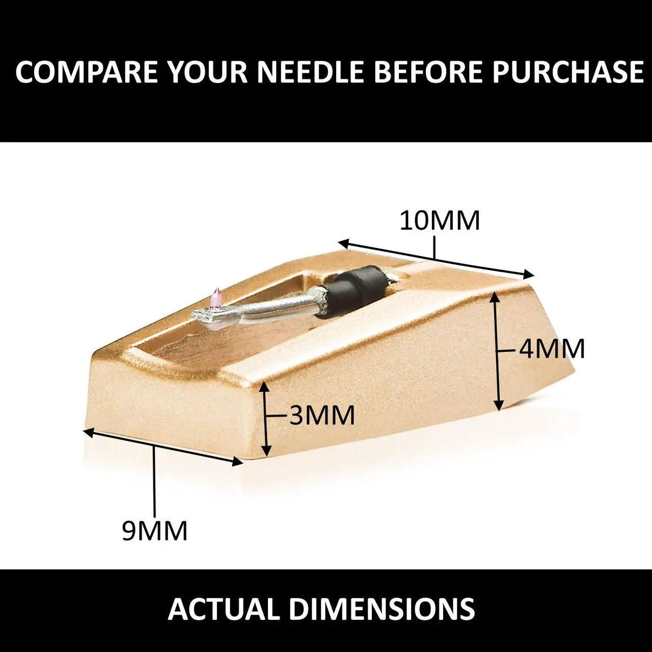 Alt view image 5 of 7 - eXuby 2-Pack Record Player Needle Replacement w/Diamond Tip - Compatible with Crosley, Jensen, Pyle, Detrola & More - Superior Sound - Protect Your Vinyl - 3000Hrs of Playback