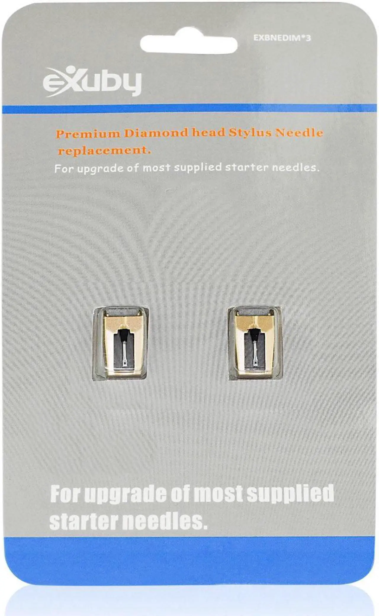 Alt view image 7 of 7 - eXuby 2-Pack Record Player Needle Replacement w/Diamond Tip - Compatible with Crosley, Jensen, Pyle, Detrola & More - Superior Sound - Protect Your Vinyl - 3000Hrs of Playback