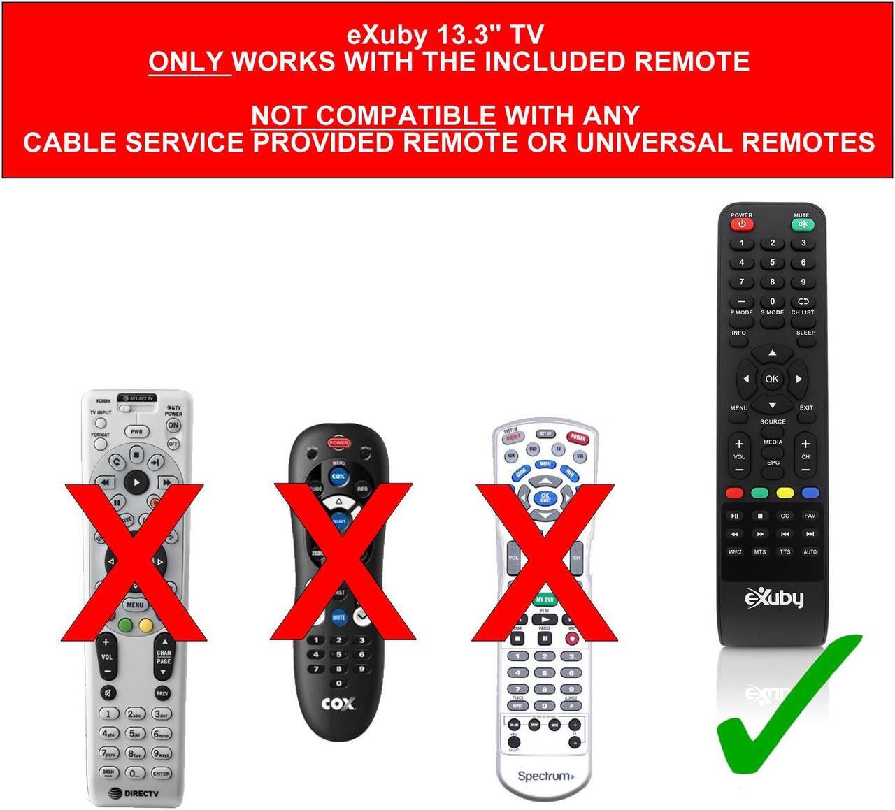 Alt view image 2 of 7 - eXuby Small TV - Perfect Kitchen TV  13.3 inch LED TV  Watch HDTV Anywhere  For Kitchen TV, RV TV, Office TV & more FREE HD Local Channels  Small HD TV - USB, HDMI, RCA, RF & more