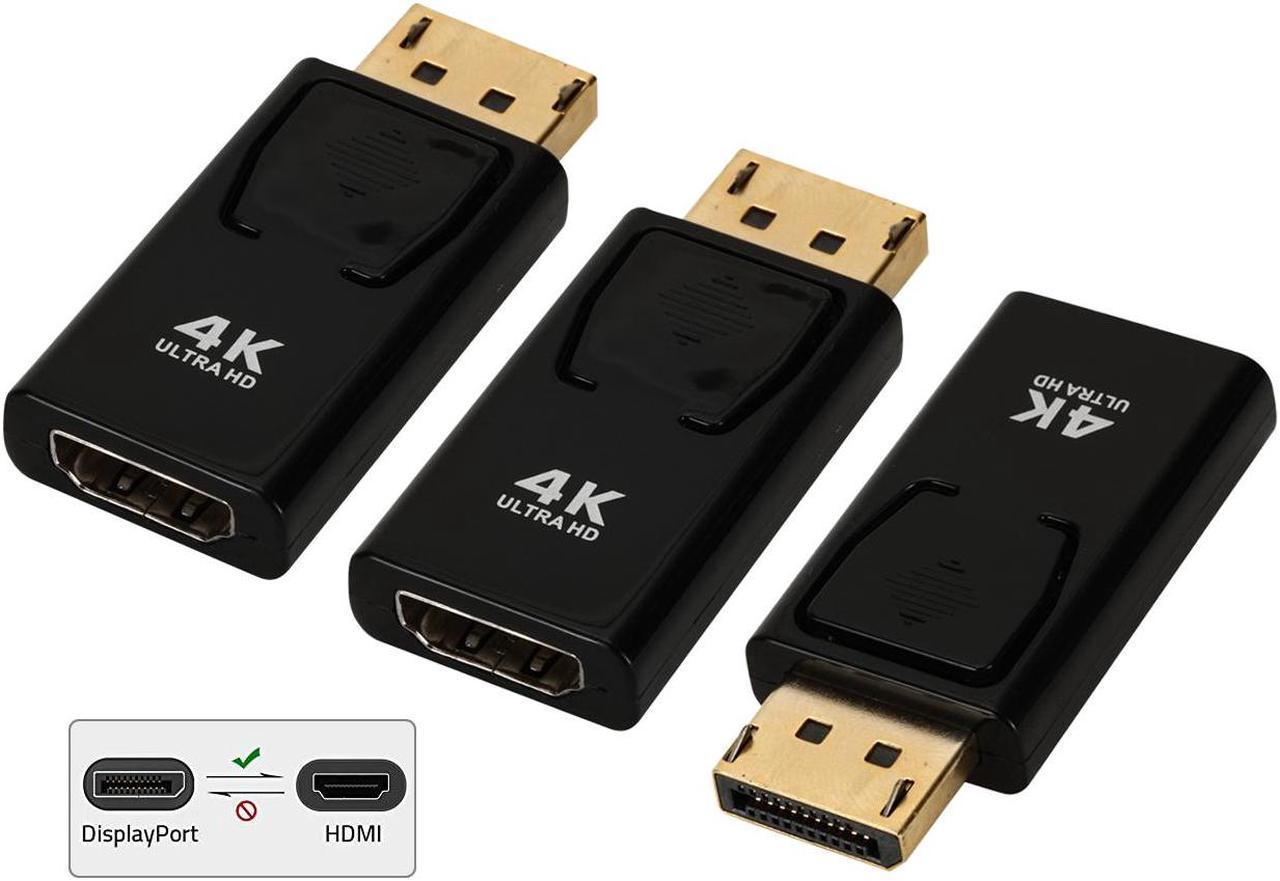 4K DP DisplayPort to HDMI Adapter [3-Pack], iXever DisplayPort to HDMI Video Converter (4K UHD) Uni-Directional DP to HDMI Converter Compatible for Lenovo, HP, DELL, GPU, AMD, NVIDIA and More