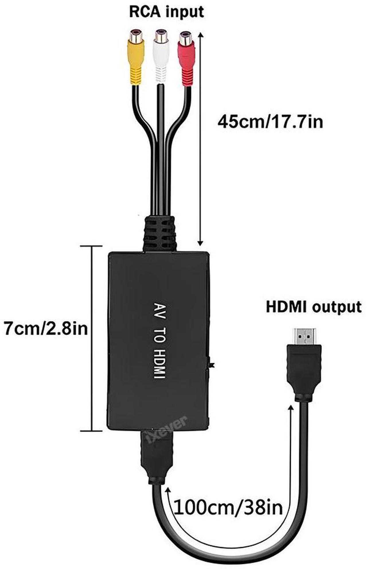 Alt view image 5 of 7 - RCA to HDMI Adapter, AV to HDMI Converter, Composite to HDMI, Support 1080P PAL/NTSC Compatible with PS one, PS2, PS3, STB, Xbox, VHS, VCR, Blue-Ray DVD Players