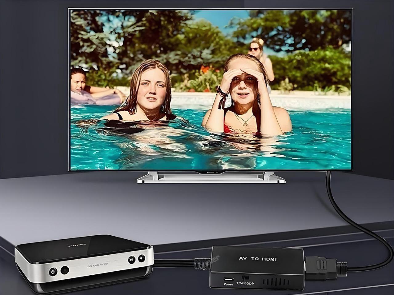 Alt view image 4 of 7 - RCA to HDMI Adapter, AV to HDMI Converter, Composite to HDMI, Support 1080P PAL/NTSC Compatible with PS one, PS2, PS3, STB, Xbox, VHS, VCR, Blue-Ray DVD Players