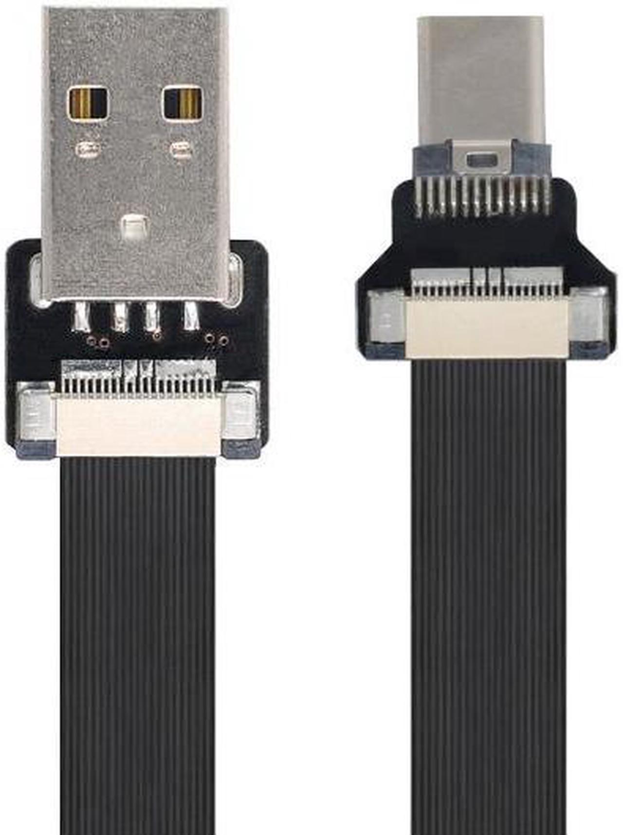 Chenyang CY USB 2.0 Type-A Male to USB-C Type-C Male Data Flat Slim FPC Cable for FPV and Disk and Phone