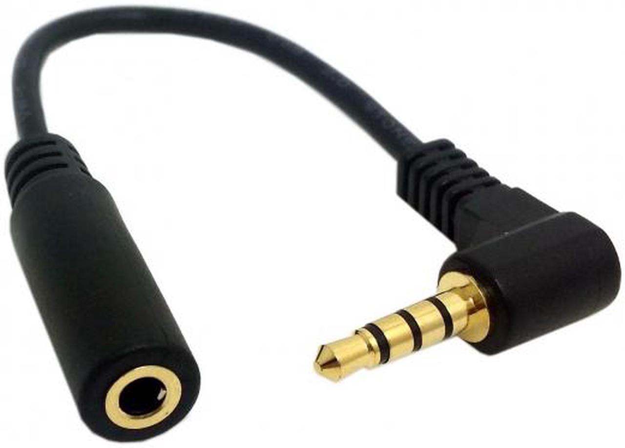 Chenyang 1Set 3/4 Poles Audio Stereo 90 Degree Right Angled 3.5mm Male to Female Extension Cable