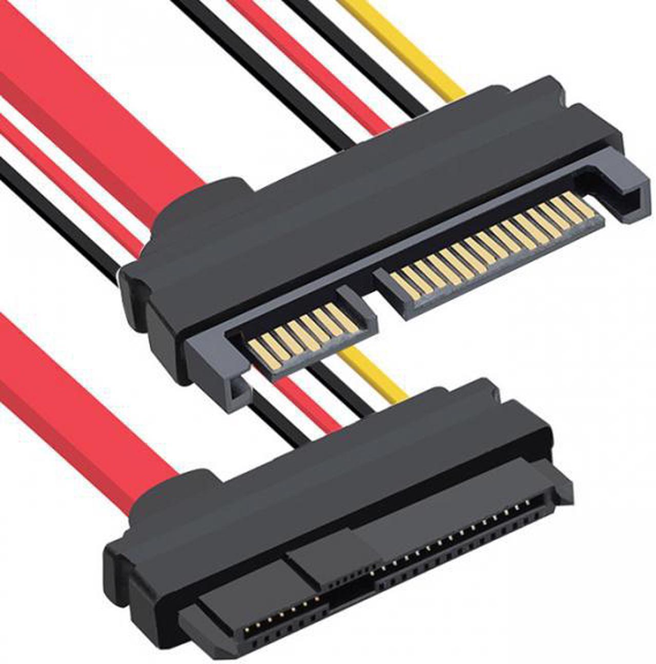 Chenyang SFF-8482 SAS 29Pin to 22Pin SATA Hard Disk Drive Raid Extension Cable with Data Power Port