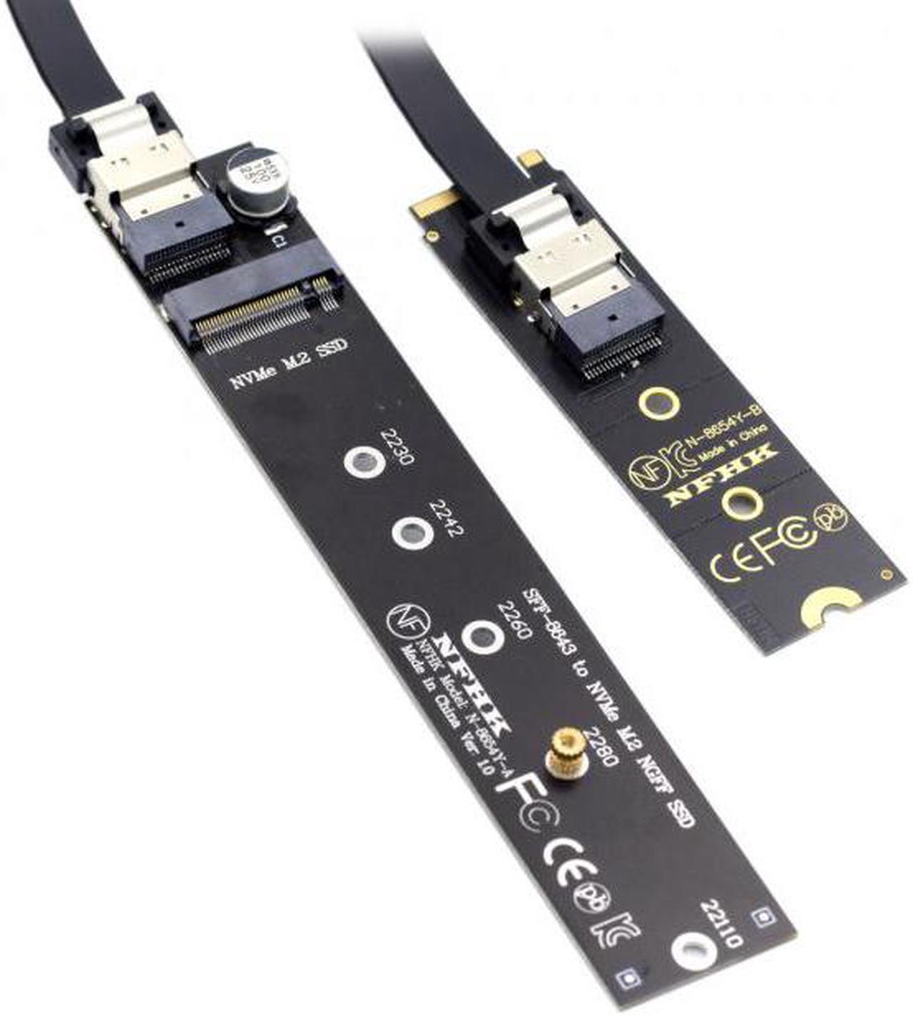 Chenyang NGFF M-Key NVME Male to Female Extension Cable 40cm with SFF-8654 Connector for Mainboard SSD 2280/22110