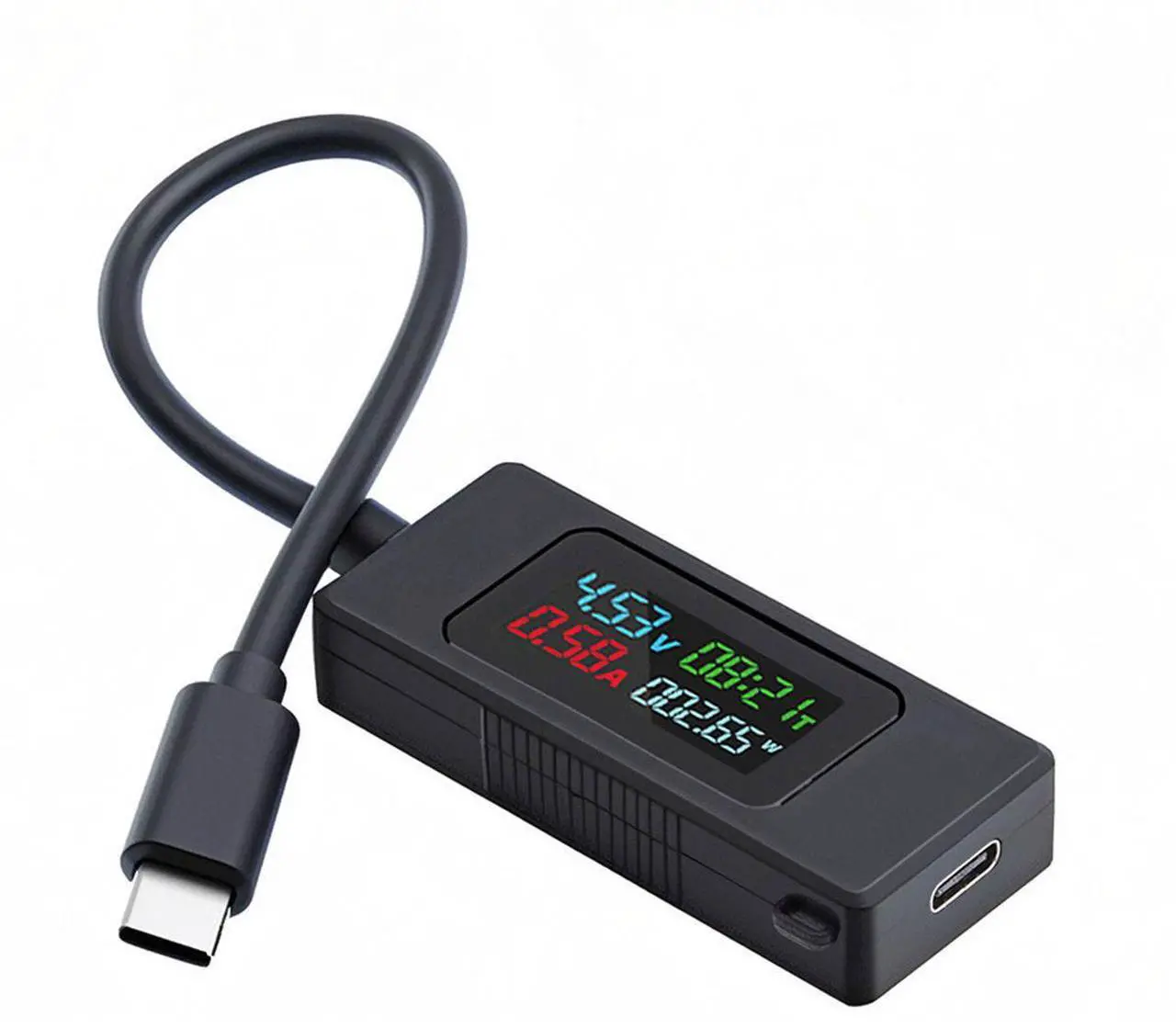Main image of Cablecc Type-C Voltage Current Power Capacity, Working Time Ammeter Voltmeter USB Cable Charger Detector USB-C Tester 4-30V 0-6.5A Digital Multimeter