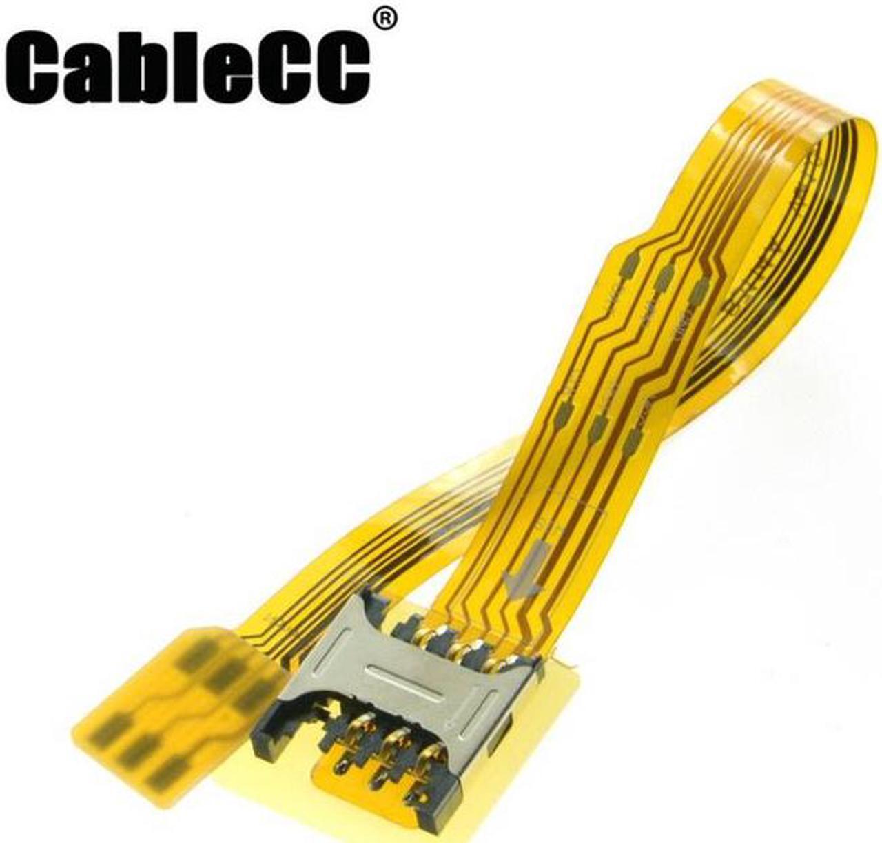 Main image of Cablecc Micro SIM Card to Nano SIM Kit Male to Female Extension Soft Flat FPC Cable Extender 10cm