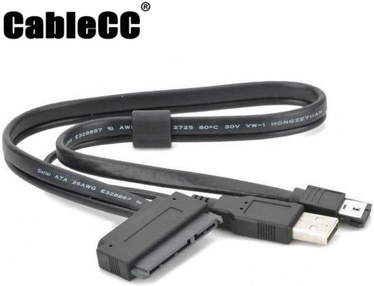 Main image of Cablecc  2.5" inch Hard Disk Drive SATA 22Pin TO Esata Data + USB Powered Cable 50cm