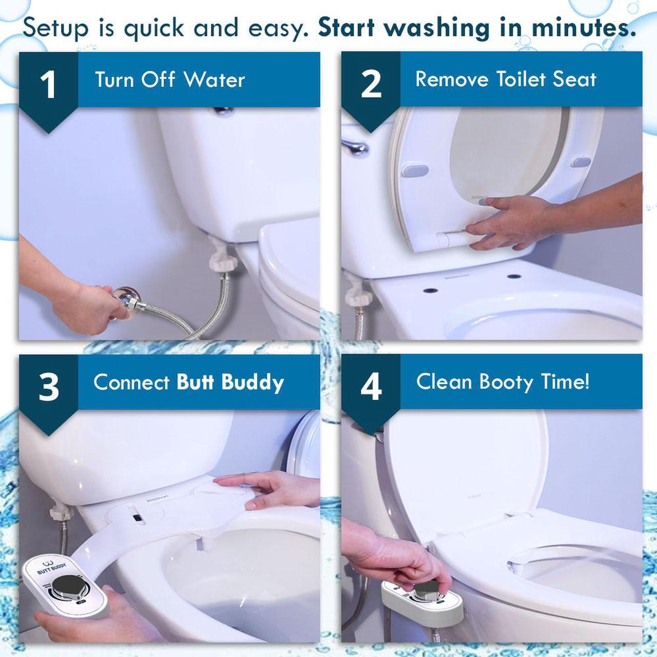 Alt view image 6 of 7 - BUTT BUDDY - Bidet Toilet Seat Attachment & Fresh Water Sprayer (Easy to Install | Non-Electric | Self-Cleaning Nozzle | Gentle Wash | Healthy Life, Sanitary Bathroom)