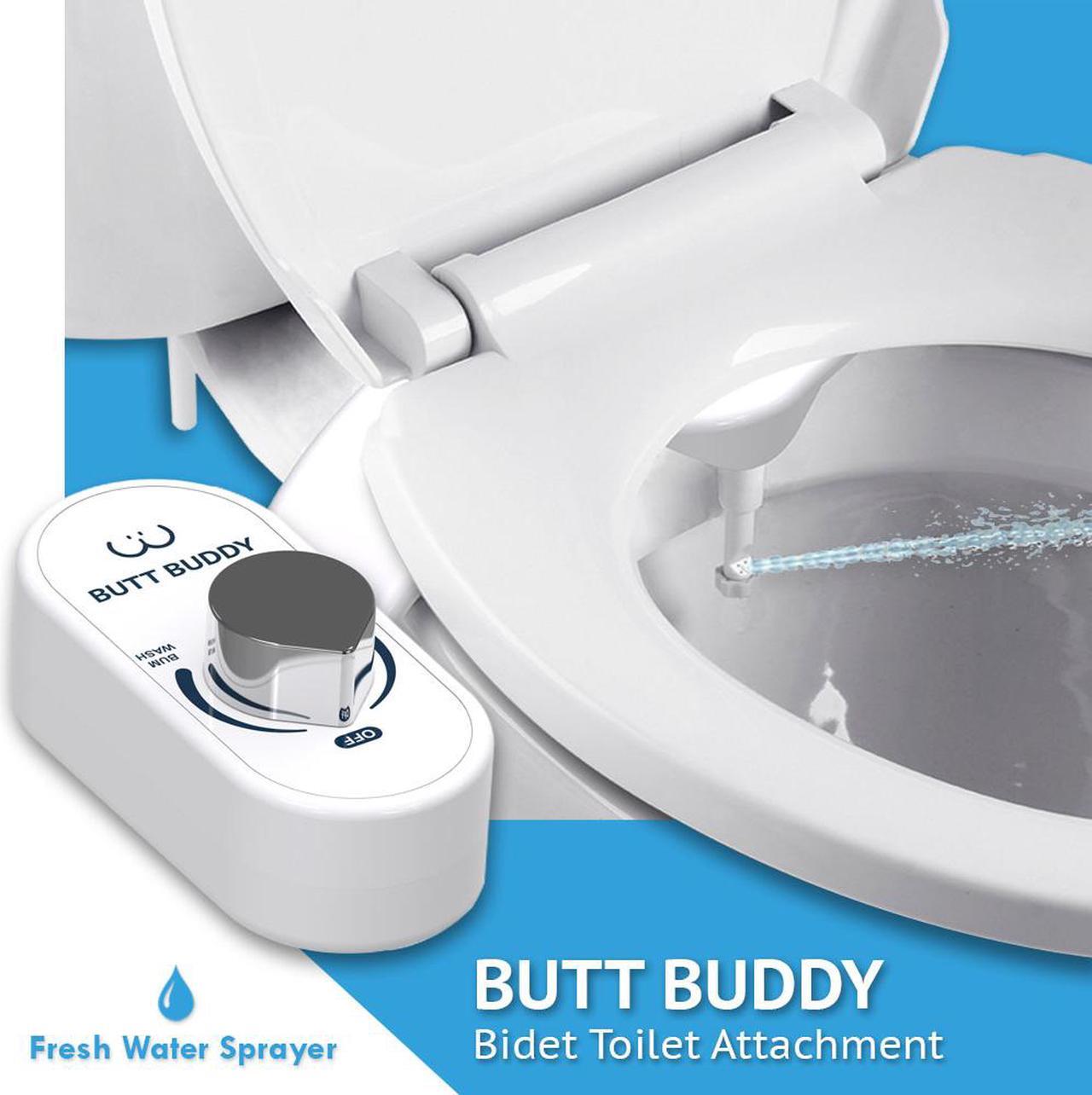 Main image of BUTT BUDDY - Bidet Toilet Seat Attachment & Fresh Water Sprayer (Easy to Install | Non-Electric | Self-Cleaning Nozzle | Gentle Wash | Healthy Life, Sanitary Bathroom)