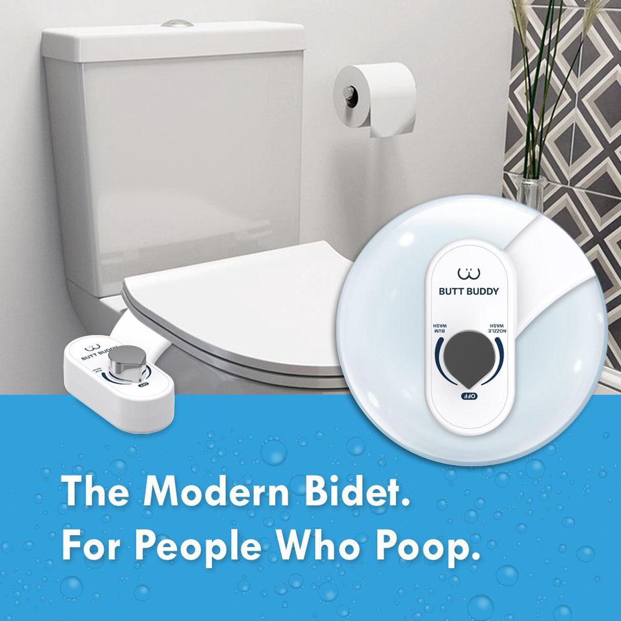 Alt view image 3 of 7 - BUTT BUDDY - Bidet Toilet Seat Attachment & Fresh Water Sprayer (Easy to Install | Non-Electric | Self-Cleaning Nozzle | Gentle Wash | Healthy Life, Sanitary Bathroom)