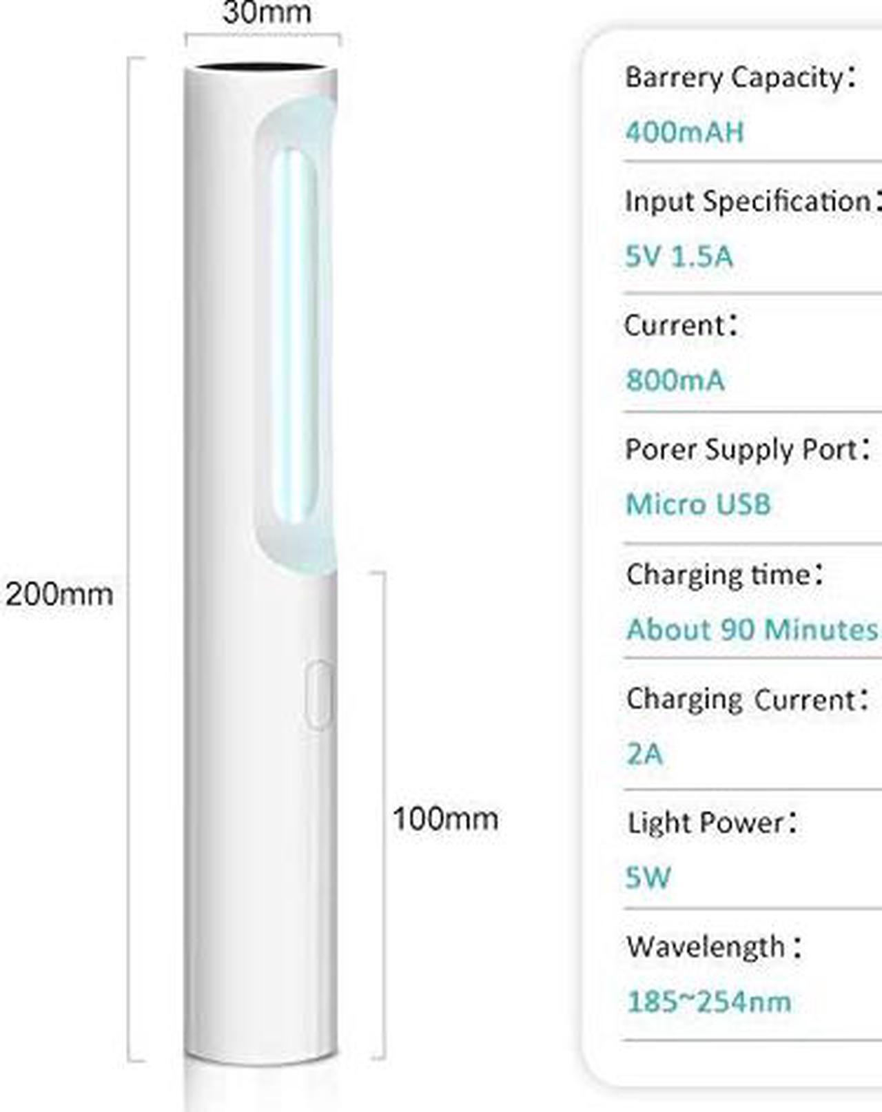 Alt view image 2 of 5 - UVILIZER Wand - UV Light Sanitizer & Portable Ultraviolet Sterilizer (Handheld UV-C Cleaner for Home, Baby Room, Travel | Rechargeable UVC Disinfection Lamp | No Odors, Toxins, Water | USA)