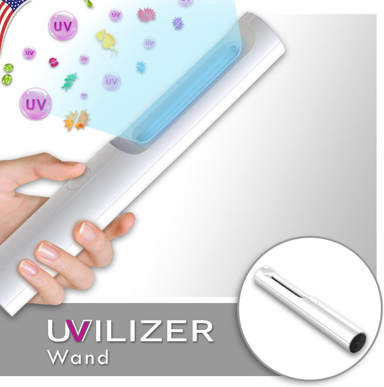Main image of UVILIZER Wand - UV Light Sanitizer & Portable Ultraviolet Sterilizer (Handheld UV-C Cleaner for Home, Baby Room, Travel | Rechargeable UVC Disinfection Lamp | No Odors, Toxins, Water | USA)