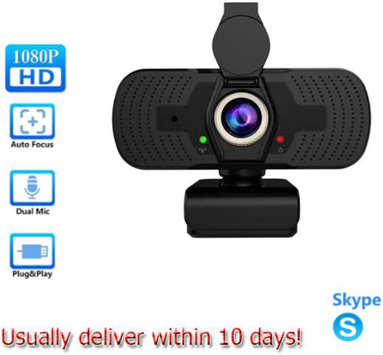 KINGZONE Webcam for PC, 1080P Full HD Web Camera with Microphone for Desktop Mac Smart TV, with USB Plug, Compatible for Win10/8/8.1/7/XP Linux for Skype, Streaming, Teleconference, Video Chat