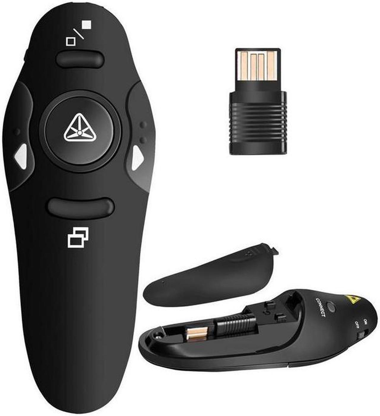 Wireless Presenter with Laser Pointer ,RF 2.4GHz Wireless Presenter Remote Presentation USB Control PowerPoint PPT Clicker