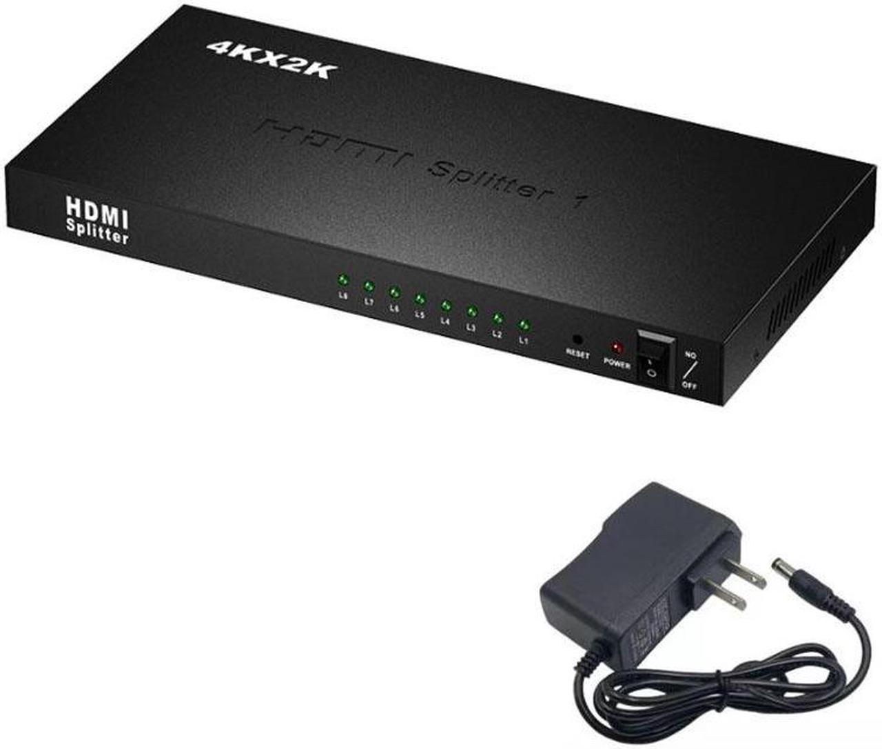 HDMI Splitter 1 in 8 Out, Full HD 1080P/ 4K@30hz 3D HDMI Distribution Amplifier 1X8 HDMI Splitter