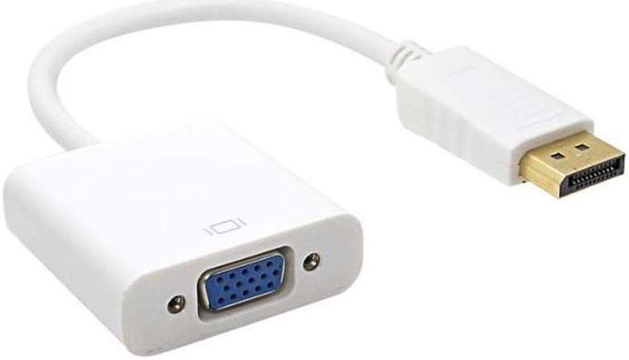 DP DisplayPort to VGA D-Sub Converter,DP Male to VGA Female Cable Adapter 1920x1080 1080P,White