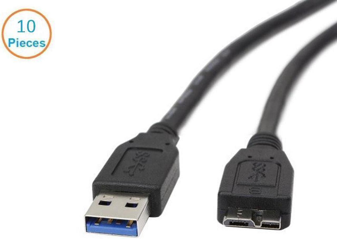 10-packs 3FT USB 3.0 Cable for HDD High Speed 5Gbps A/Micro B Cord,Black