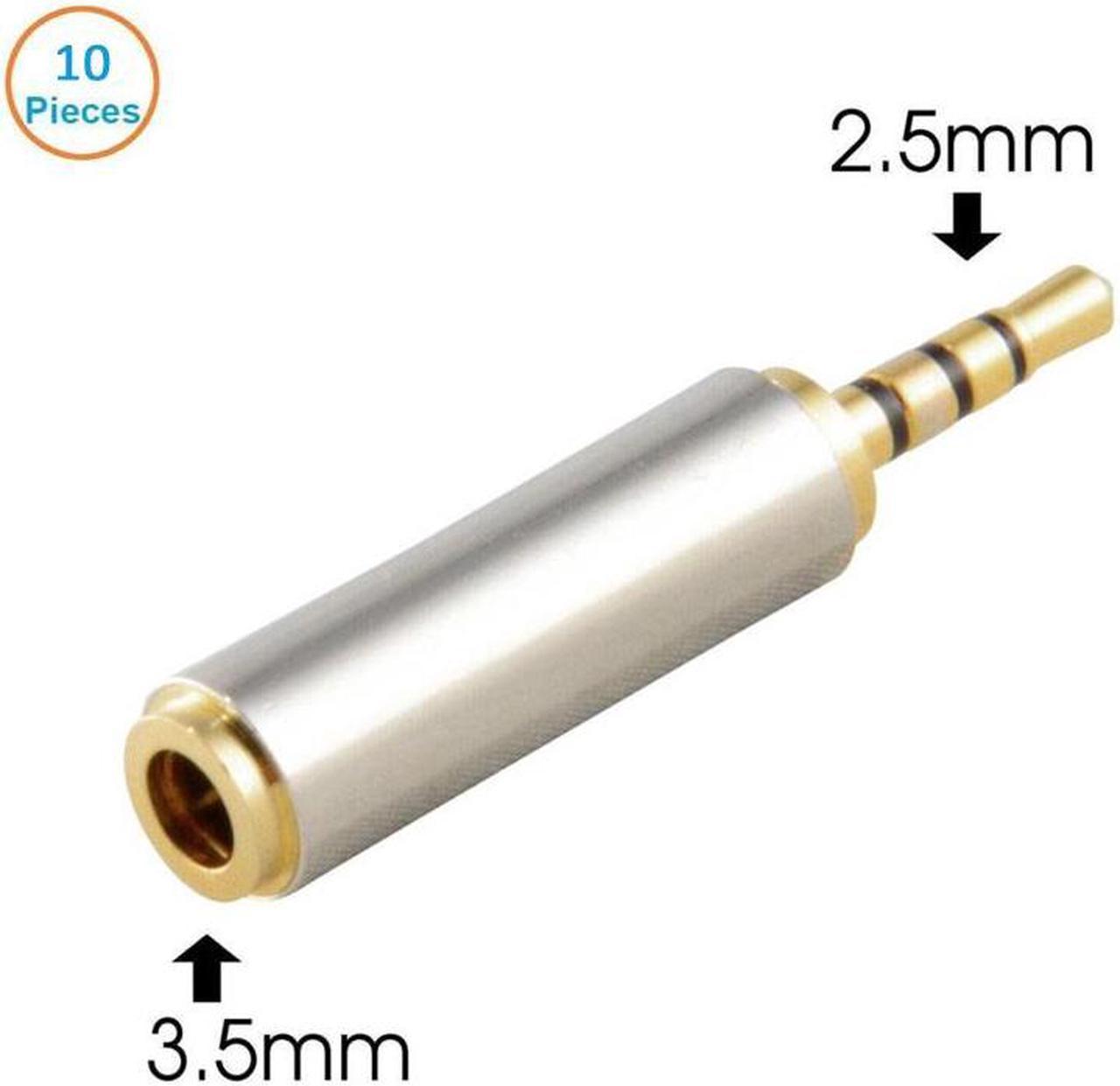 10 packs 2.5mm Male to 3.5mm Female Stereo Mic Audio Headphone Jack Adapter Converter