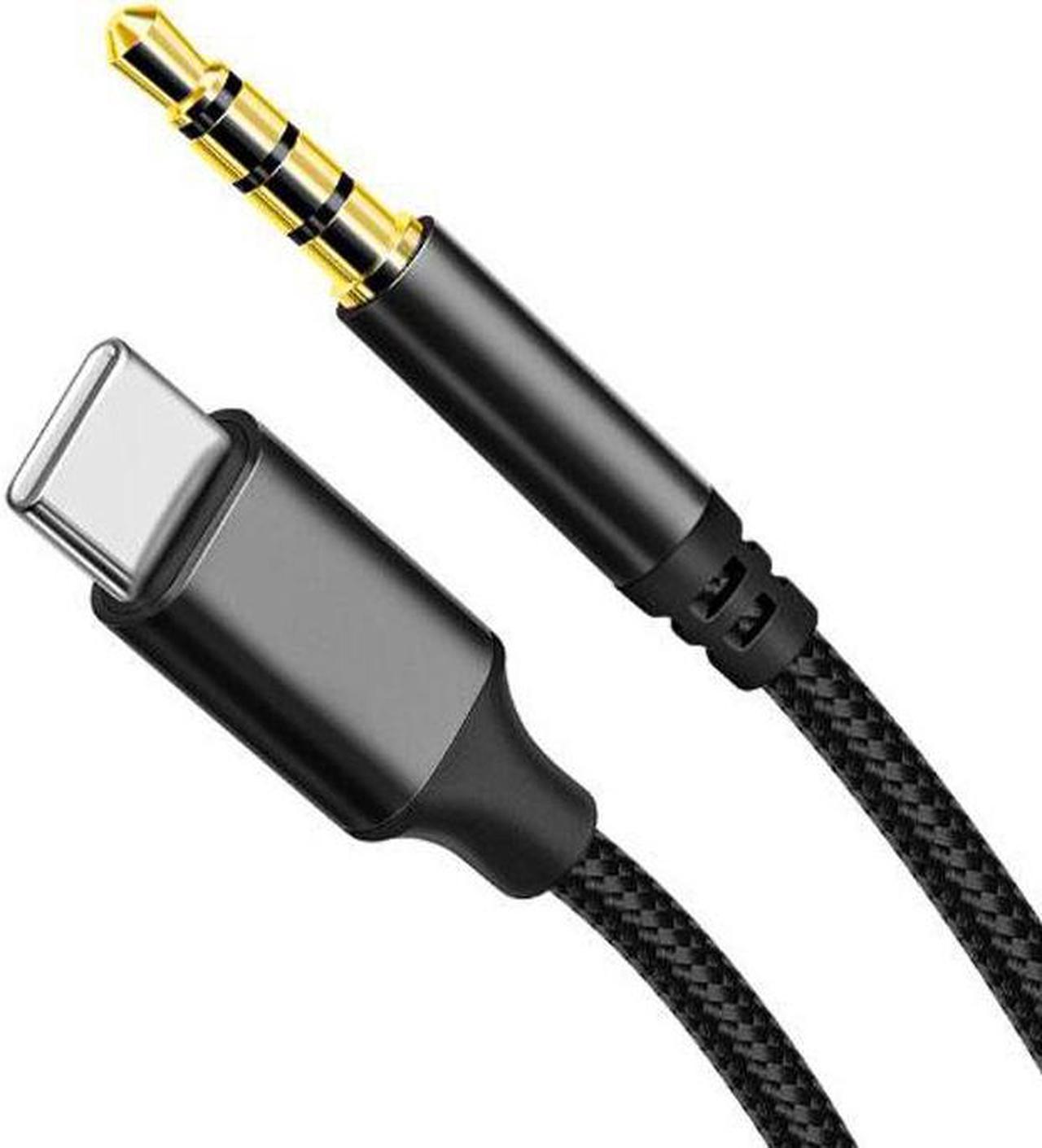 TYPE-C to 3.5mm TRRS Digital audio cable,Sound card cable,Live Audio Cord,3.3 ft,Black