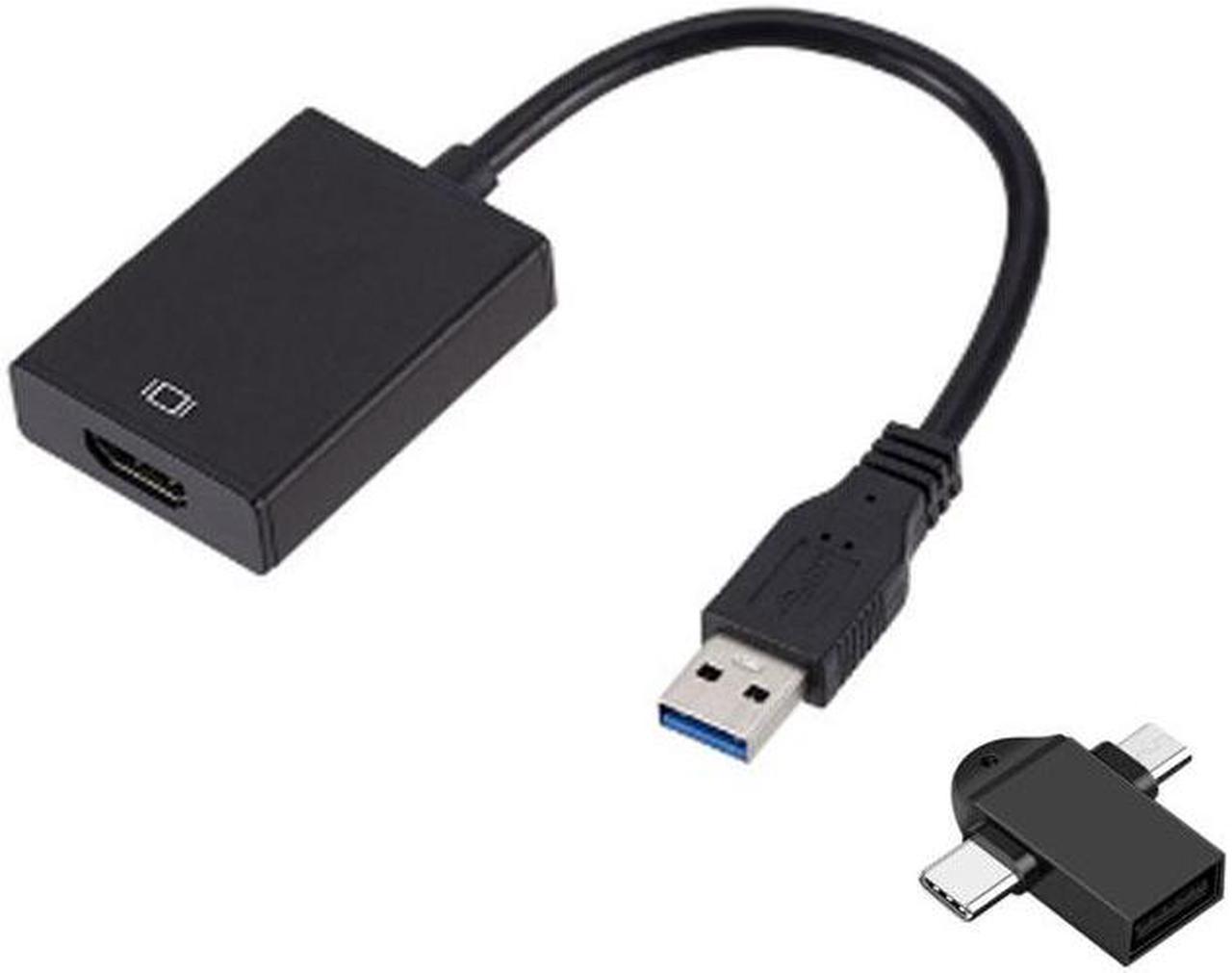 USB to HDMI Audio Video Adapter Converter+OTG Adapter,Compatible with Windows 7/8/10,Mac OS,Android OS,Built in driver