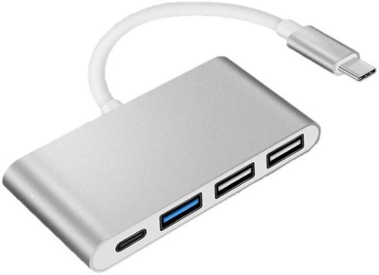 KINGZONE 4-Port USB C HUB,Type-C PD Fast Charging Adapter,Compatible with Macbook and more