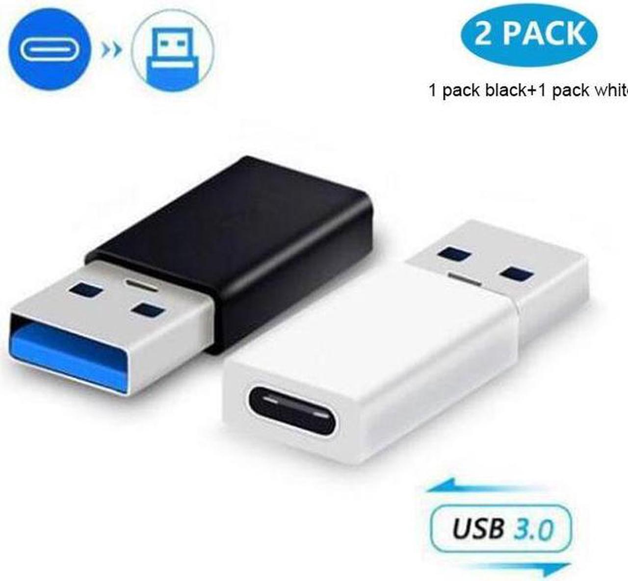 KINGZONE 2-PACK USB-C Female to USB3.0 A Male Data/Charging Adapter,1 pack black+1 pack white