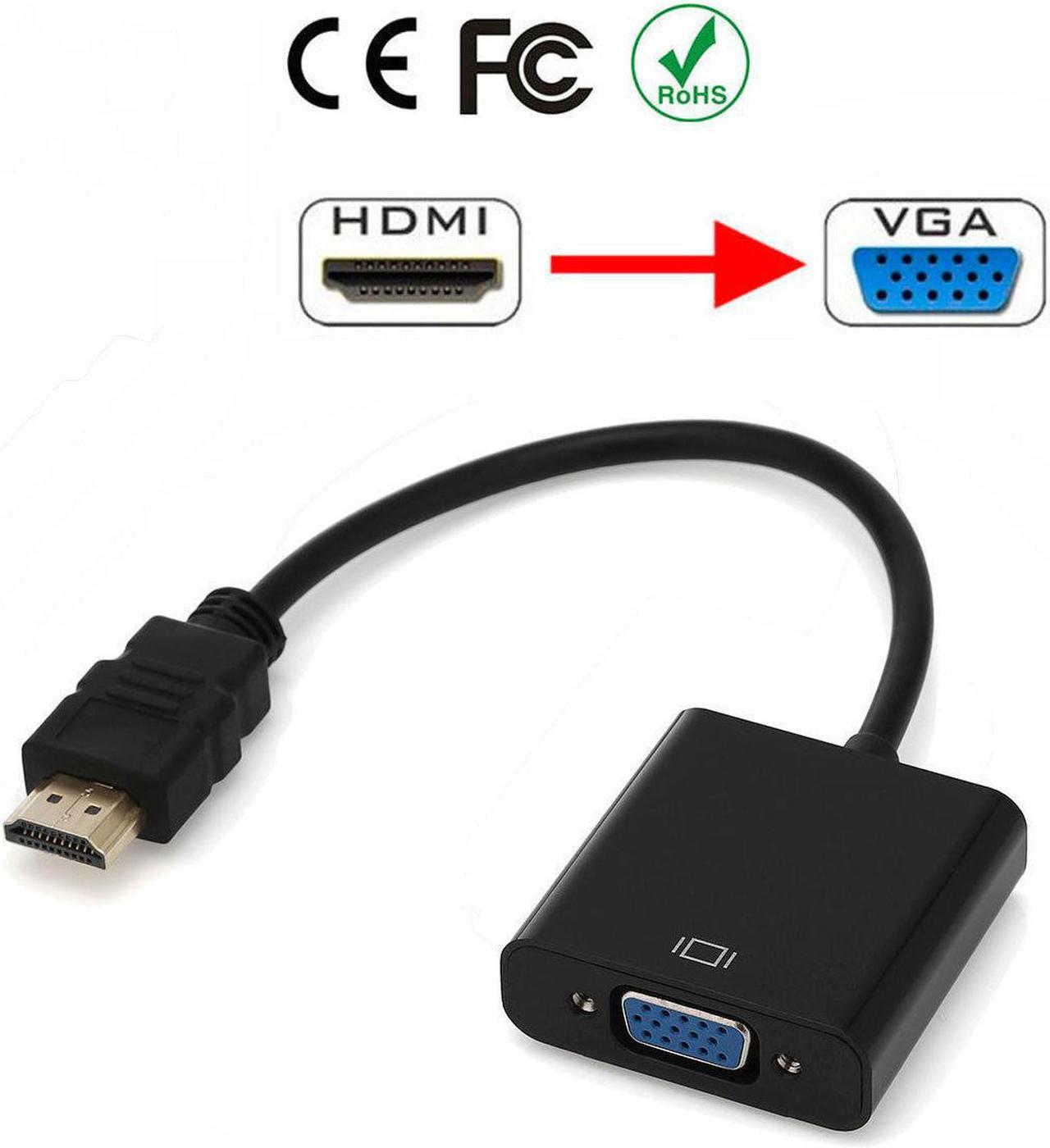 Black HDMI Male To VGA RGB Female,HDMI To VGA Video Converter Adapter 1080P For PC Male-Female Adapter Converter