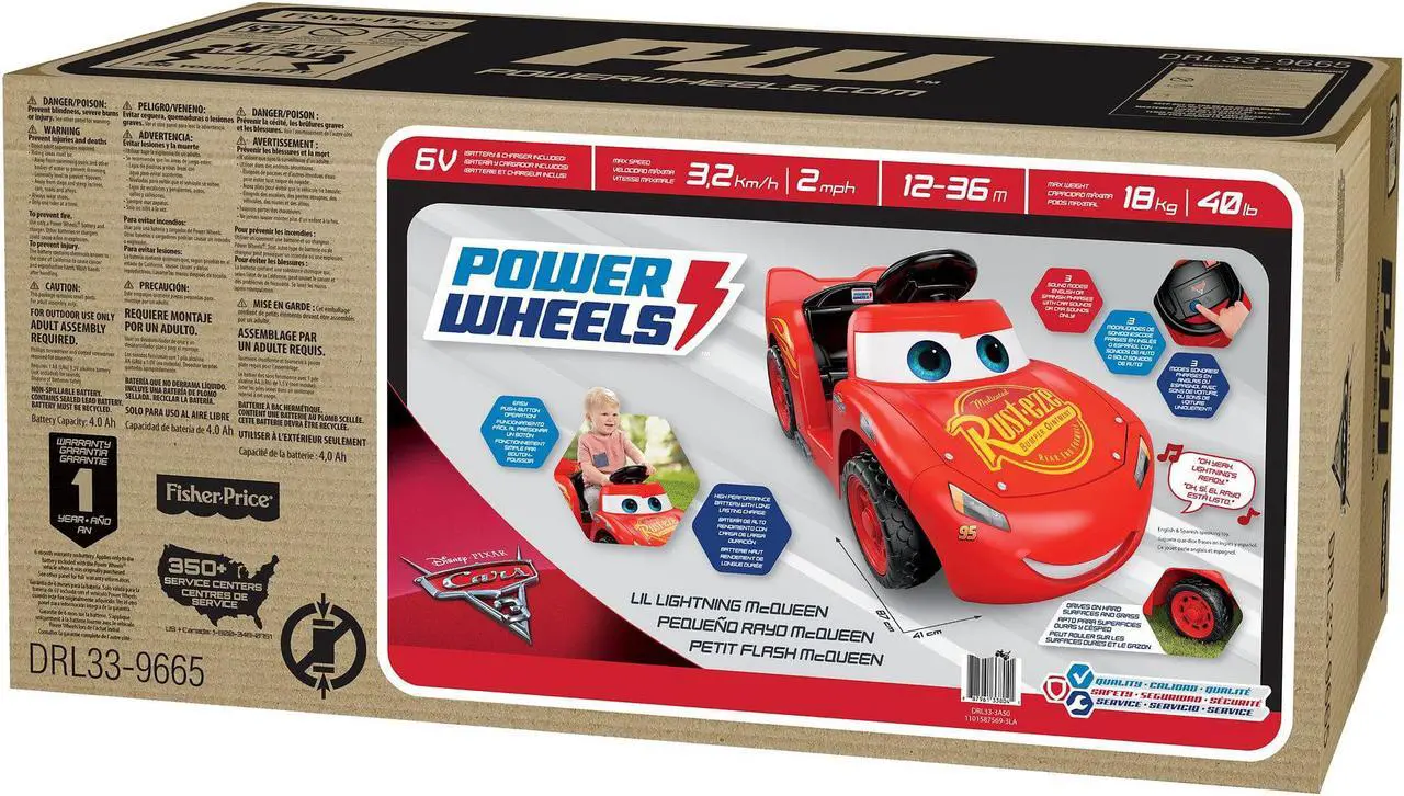 Alt view image 5 of 7 - Power Wheels Lil Lightning Mcqueen Disney Pixar Cars Vehicle