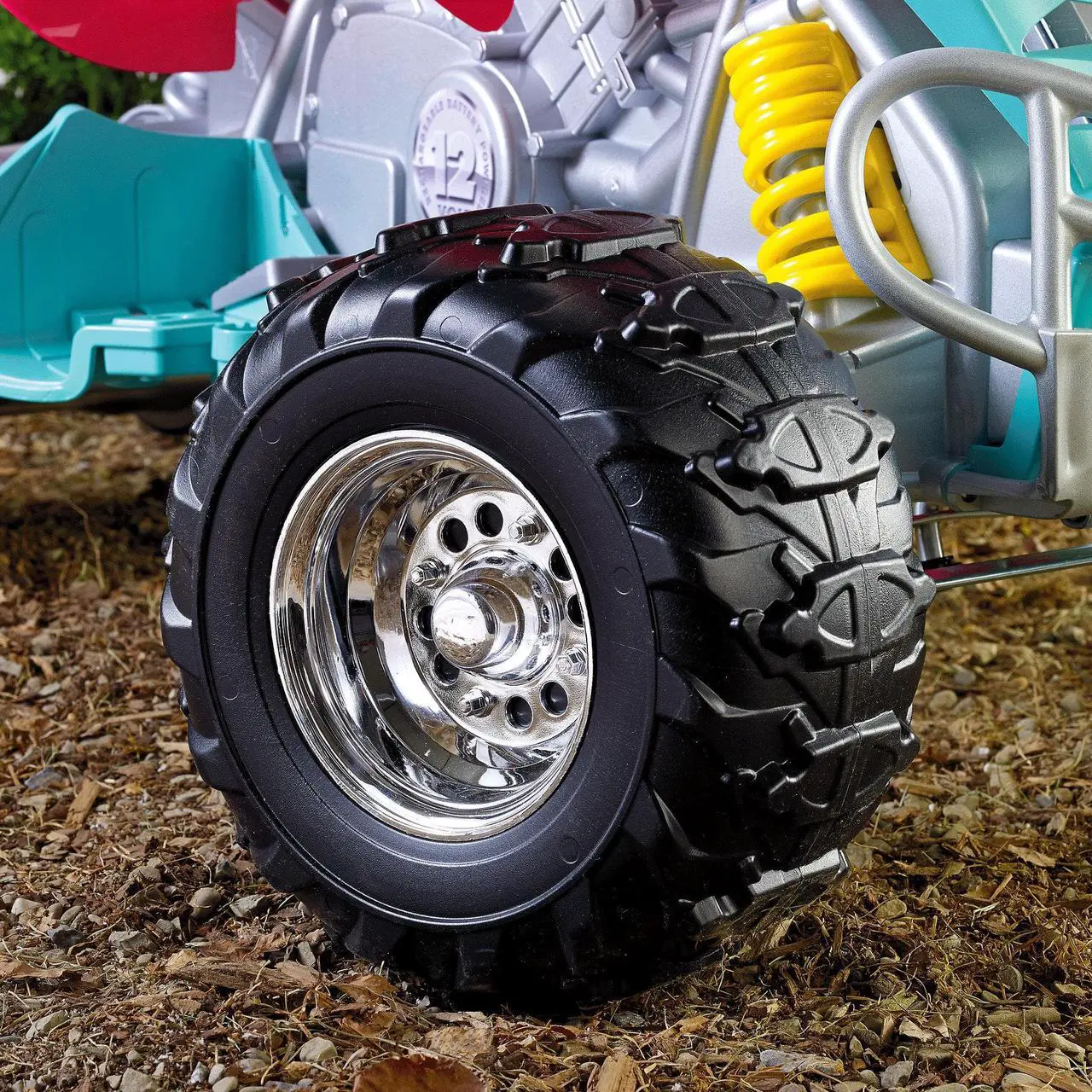 Alt view image 6 of 9 - Power Wheels Barbie Kawasaki KFX 4-Wheel ATV Electric 12V Ride-On | X6651