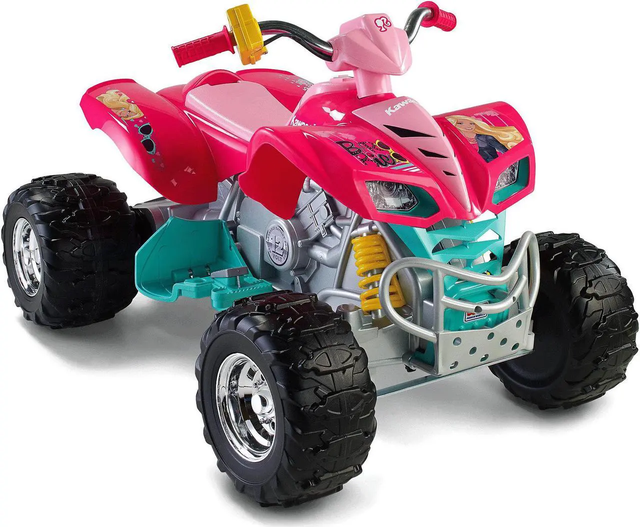 Alt view image 5 of 9 - Power Wheels Barbie Kawasaki KFX 4-Wheel ATV Electric 12V Ride-On | X6651