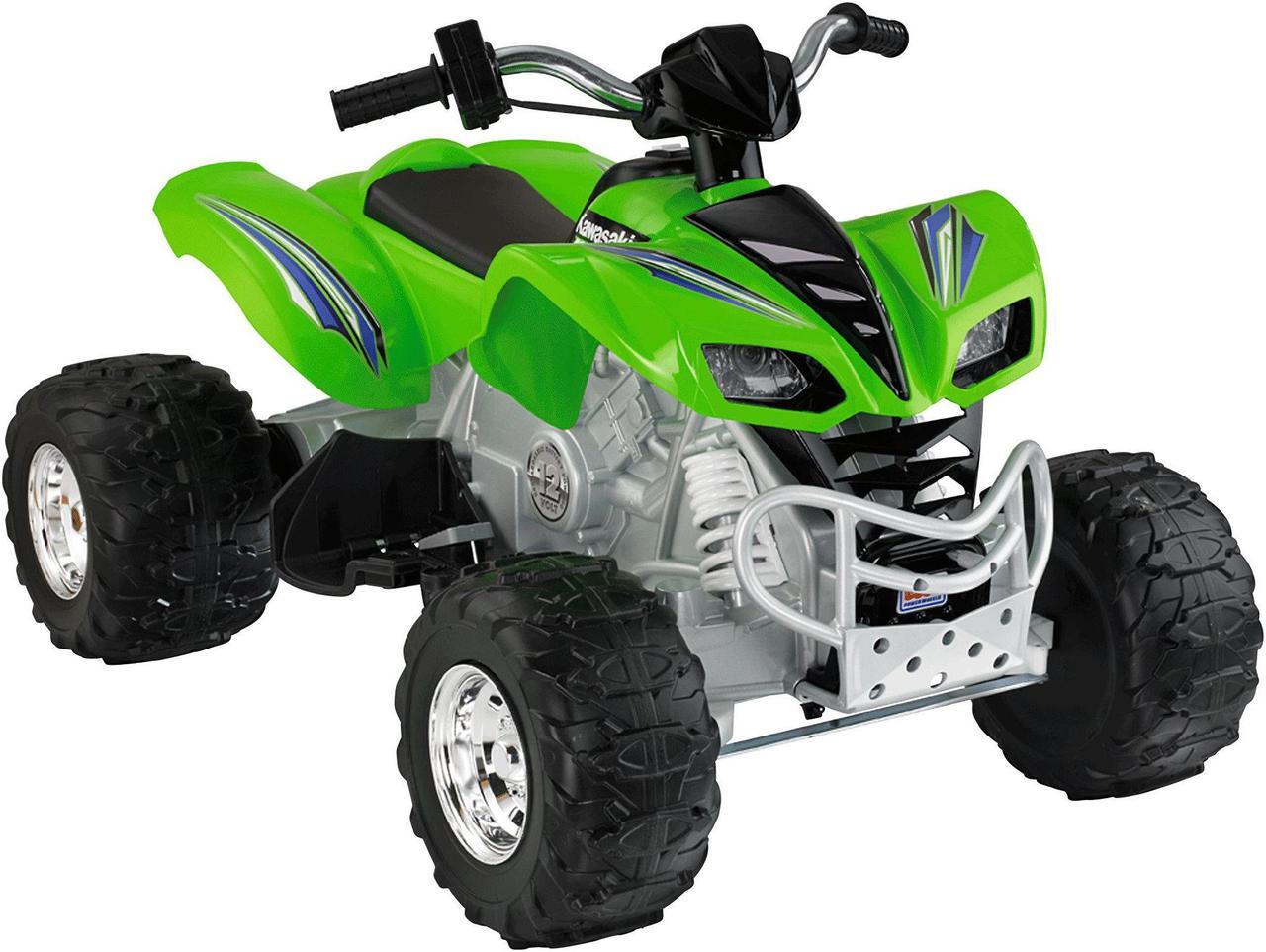 Alt view image 7 of 9 - Power Wheels Kawasaki KFX Green 4-Wheel ATV 12V Electric Ride-On | X6641