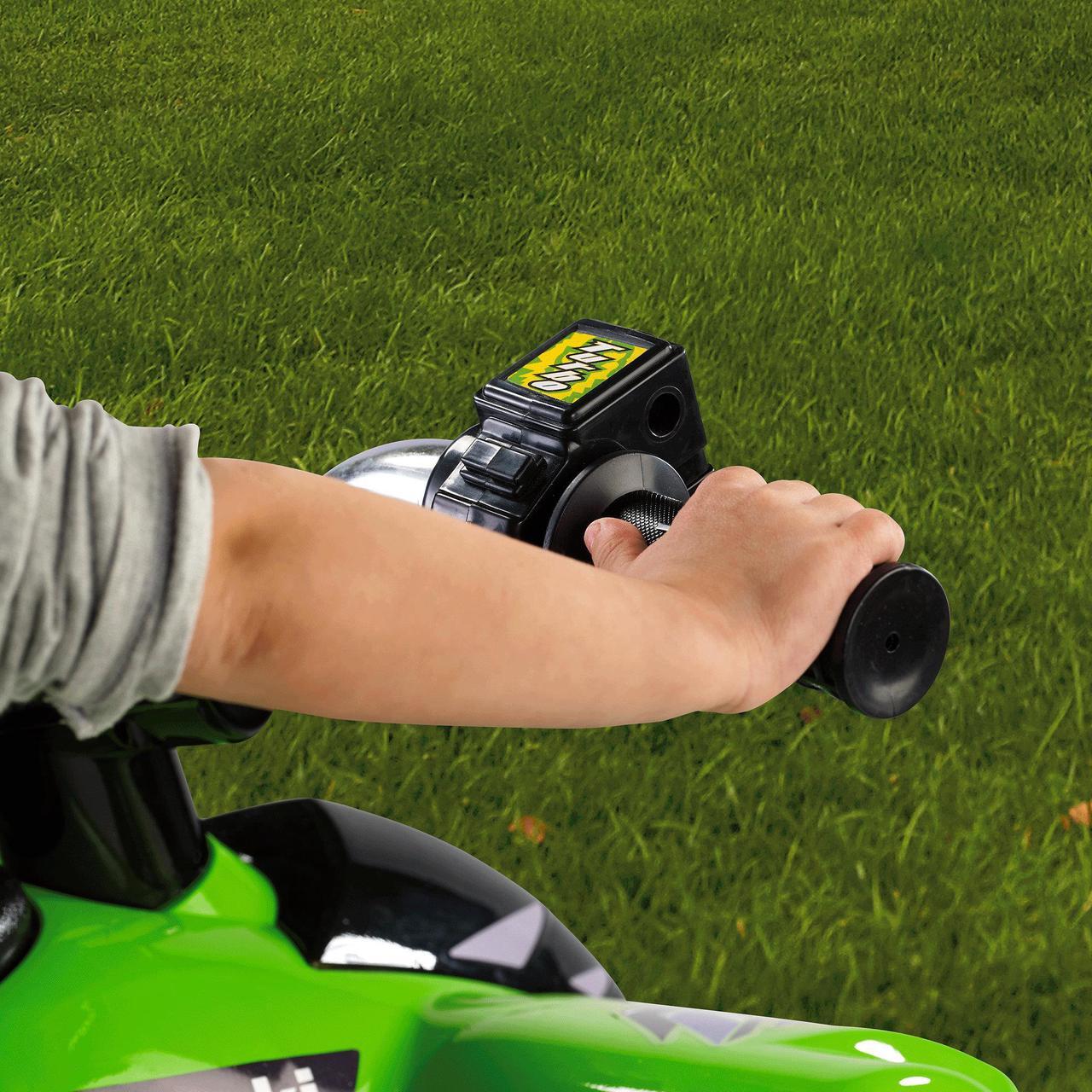 Alt view image 9 of 9 - Power Wheels Kawasaki KFX Green 4-Wheel ATV 12V Electric Ride-On | X6641