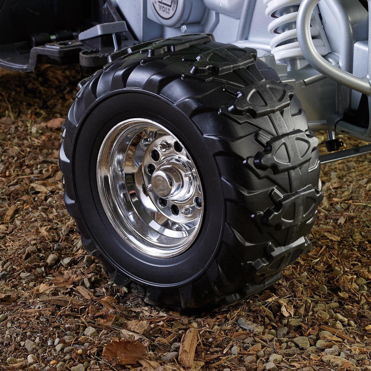 Alt view image 8 of 9 - Power Wheels Kawasaki KFX Green 4-Wheel ATV 12V Electric Ride-On | X6641