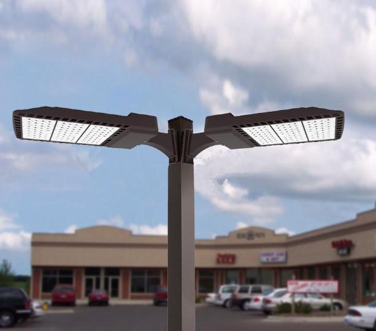Alt view image 5 of 5 - J&H LED 2100-Watt Equivalent Integrated LED Bronze Commercial Outdoor Area/Security Flood Light, 28800 Lumens, 5000K