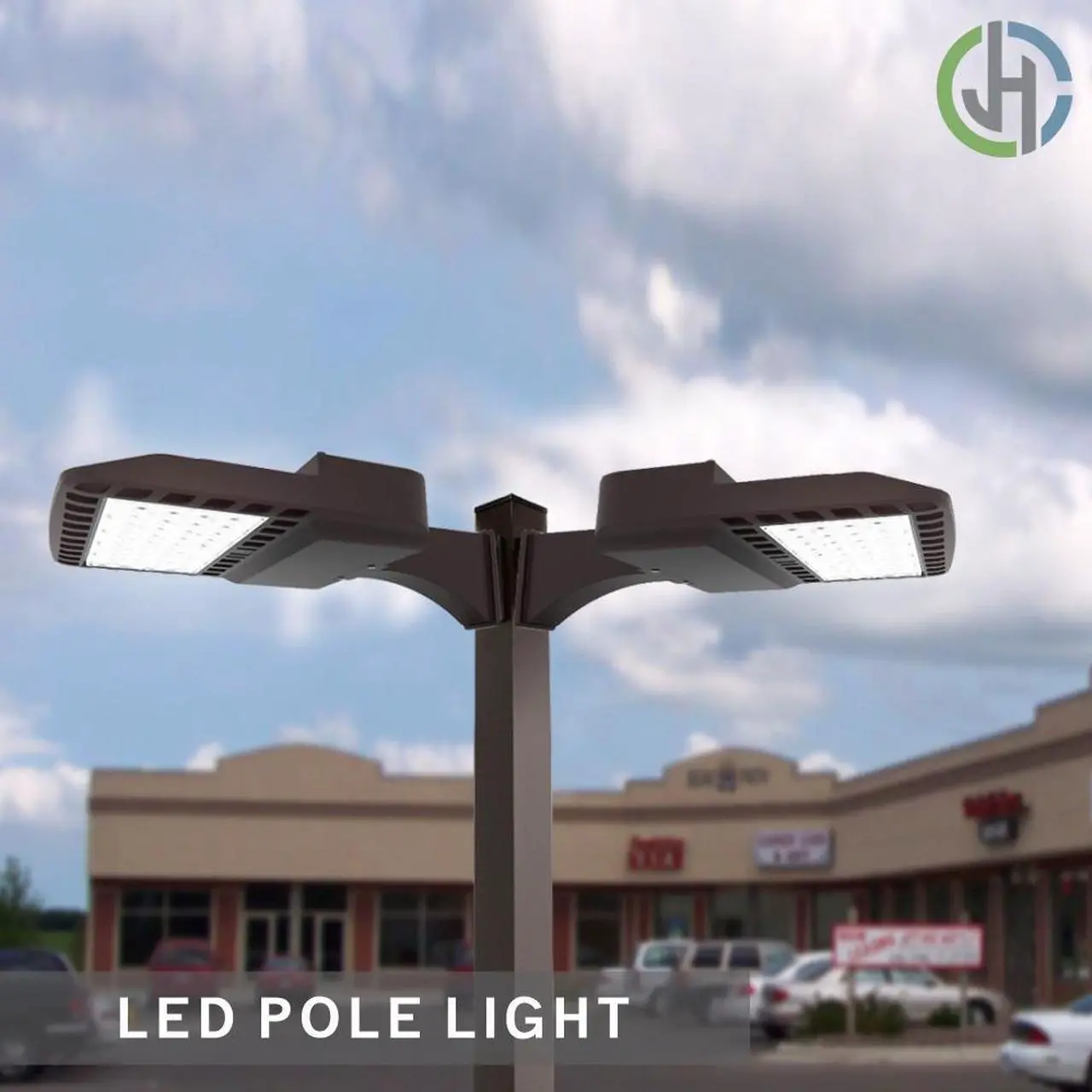 Alt view image 4 of 7 - J&H LED 800-Watt Equivalent Integrated LED Black Area Light and Flood Light with 12000 Lumens Outdoor Light