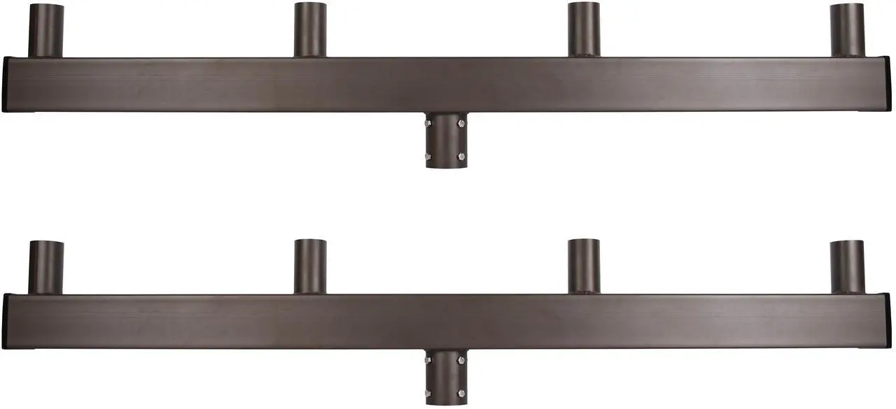 Alt view image 2 of 5 - J&H LED 64 in. 180-Degree Quad In-Line Low Profile Bullhorn Mounting Bracket Tenon Adapter for Round Outdoor Pole Lights, Industrial Supplies