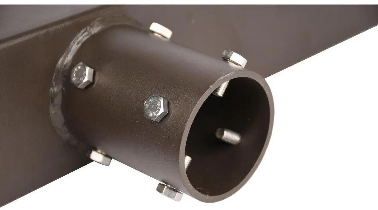 Alt view image 4 of 5 - J&H LED 64 in. 180-Degree Quad In-Line Low Profile Bullhorn Mounting Bracket Tenon Adapter for Round Outdoor Pole Lights, Industrial Supplies