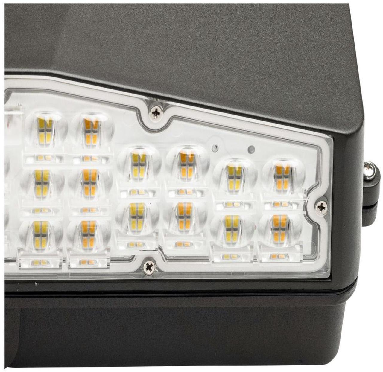 Alt view image 3 of 5 - J&H LED 250-Watt Equivalent Integrated LED Bronze Wall Pack Light, Adjustable Lumens and CCT
