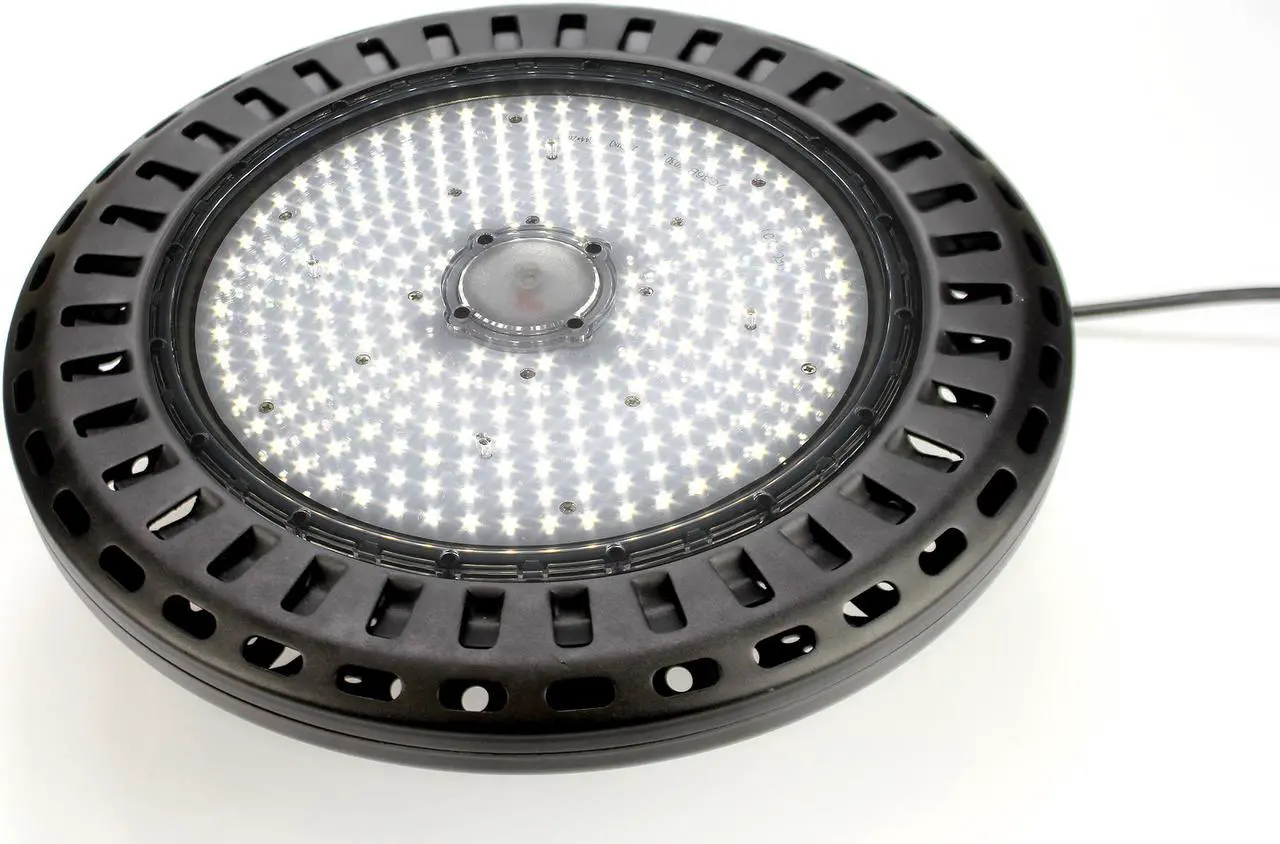 Alt view image 4 of 6 - J&H LED Dimmable Black High Bay Light 16 in. Round 600-Watt Equivalent Integrated LED 3000K/4000K/5000K Wattage Adjustable 80W/70W/60W - Home Improvement HI - Light Kits
