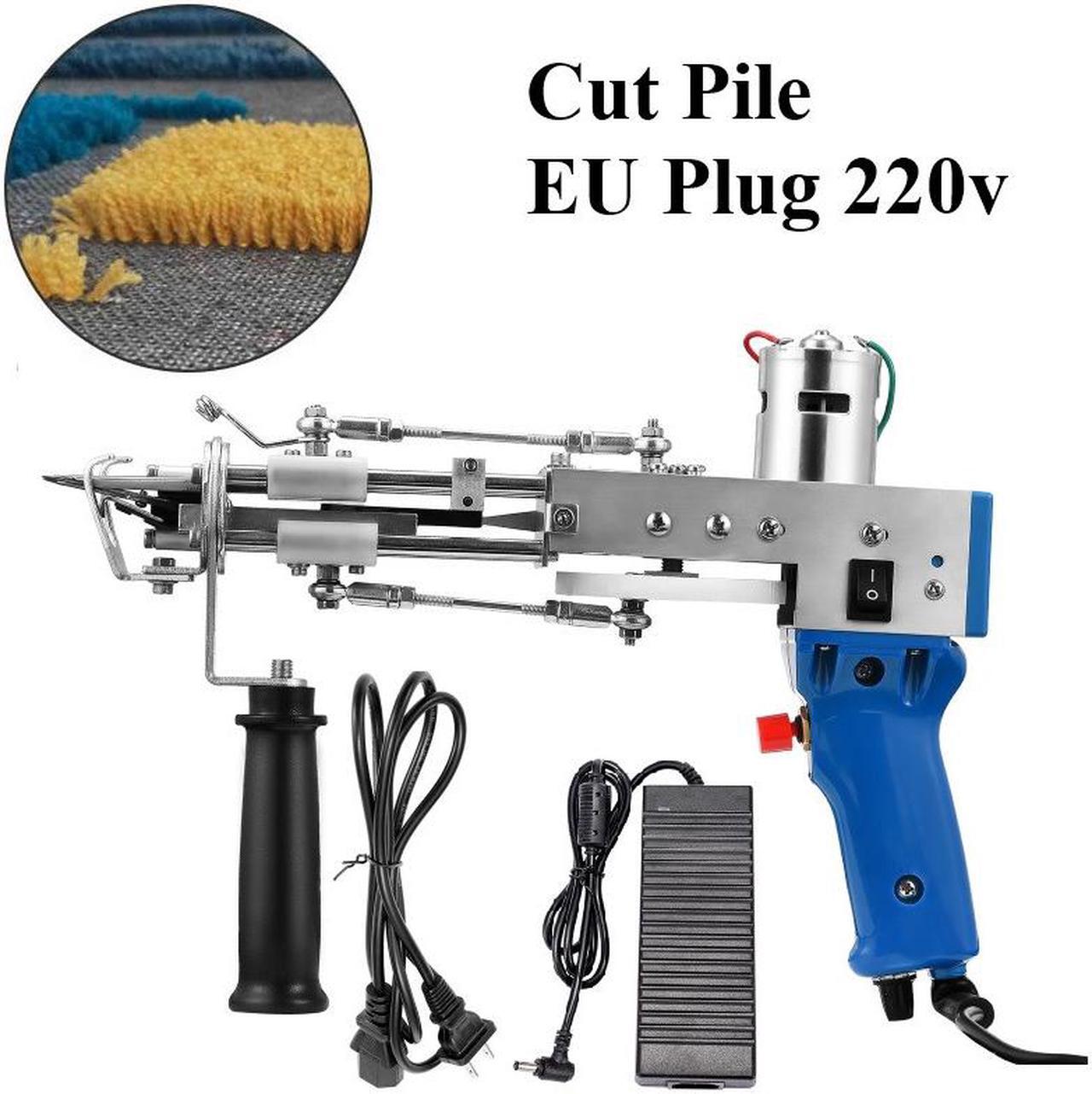 Alt view image 2 of 5 - DIY Cut Pile 220V Loop Pile Electric Carpet Tufting Gun Carpet Weaving Flocking Machines Power Tool Hand Gun Cut Pile EU Plug