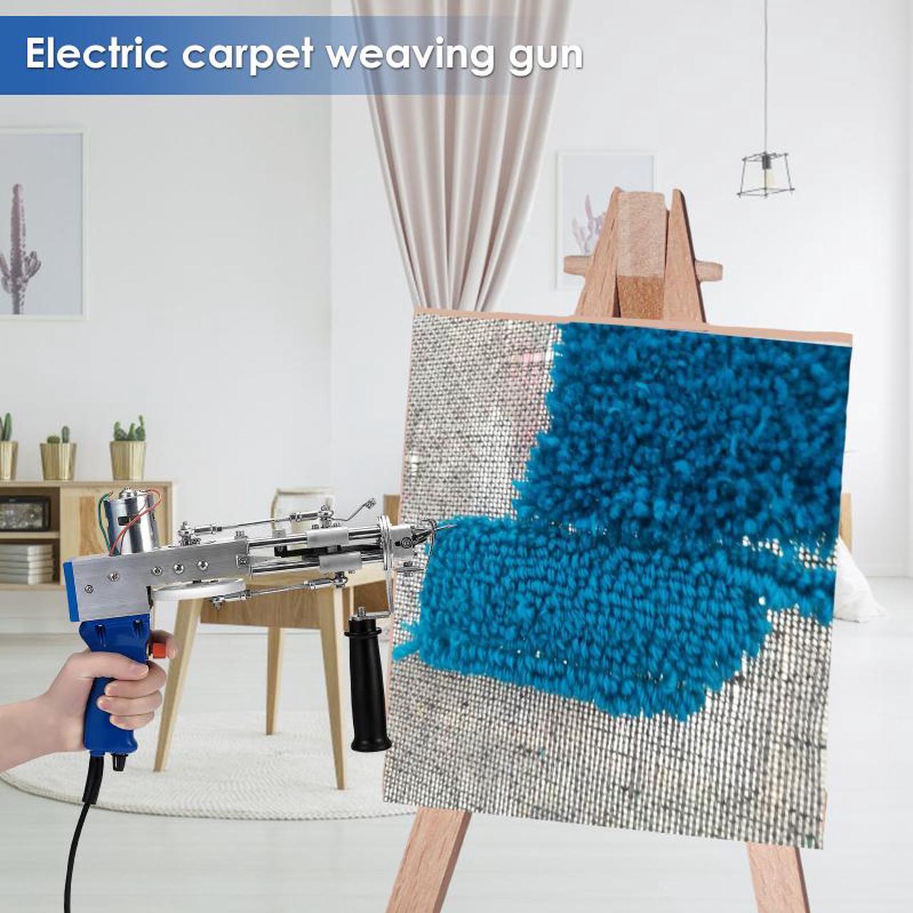 Alt view image 4 of 5 - DIY Cut Pile 220V Loop Pile Electric Carpet Tufting Gun Carpet Weaving Flocking Machines Power Tool Hand Gun Cut Pile EU Plug