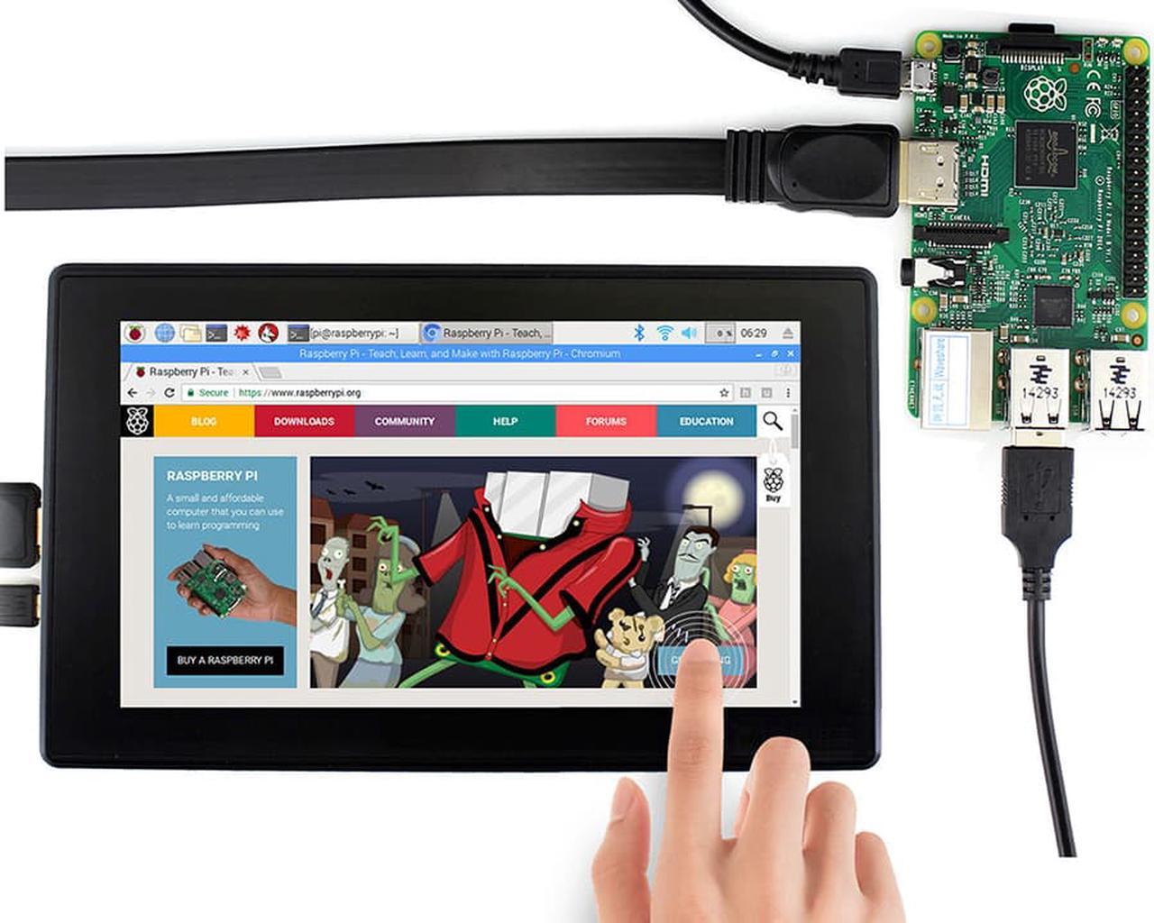 Alt view image 5 of 7 - Raspberry pi 7 inch capacitive screen IPS screen display tempered glass capacitive touch