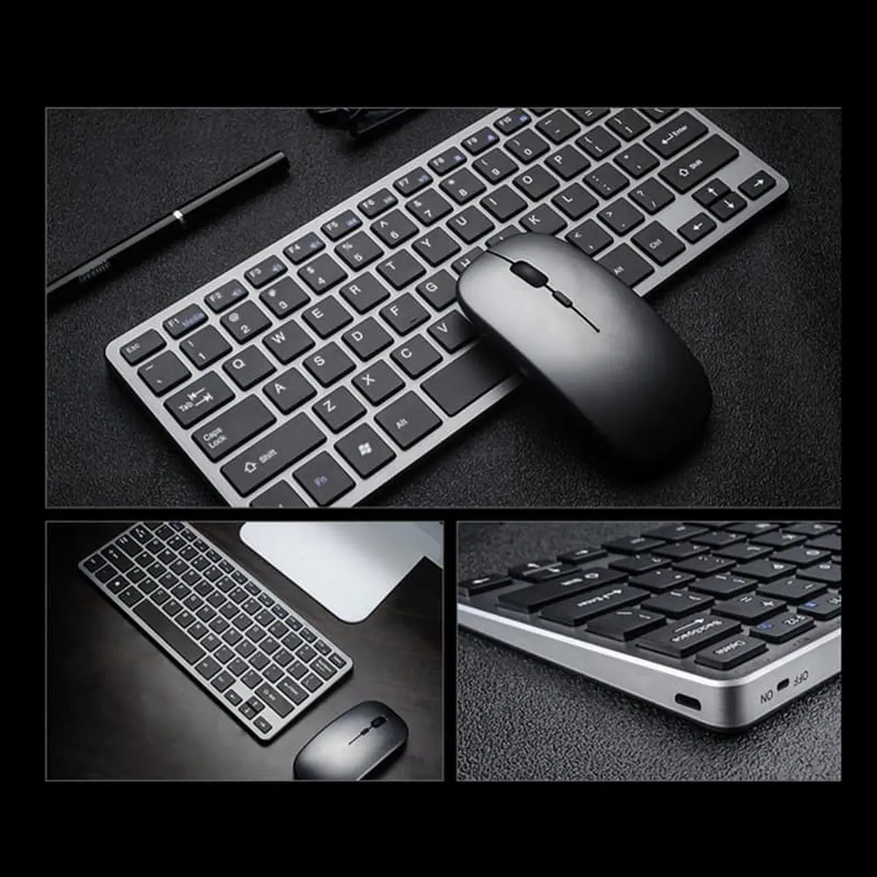 Alt view image 5 of 7 - Wireless Charging Keyboard and Mouse Combination Charging Mouse Charging Keyboard Set for Laptop