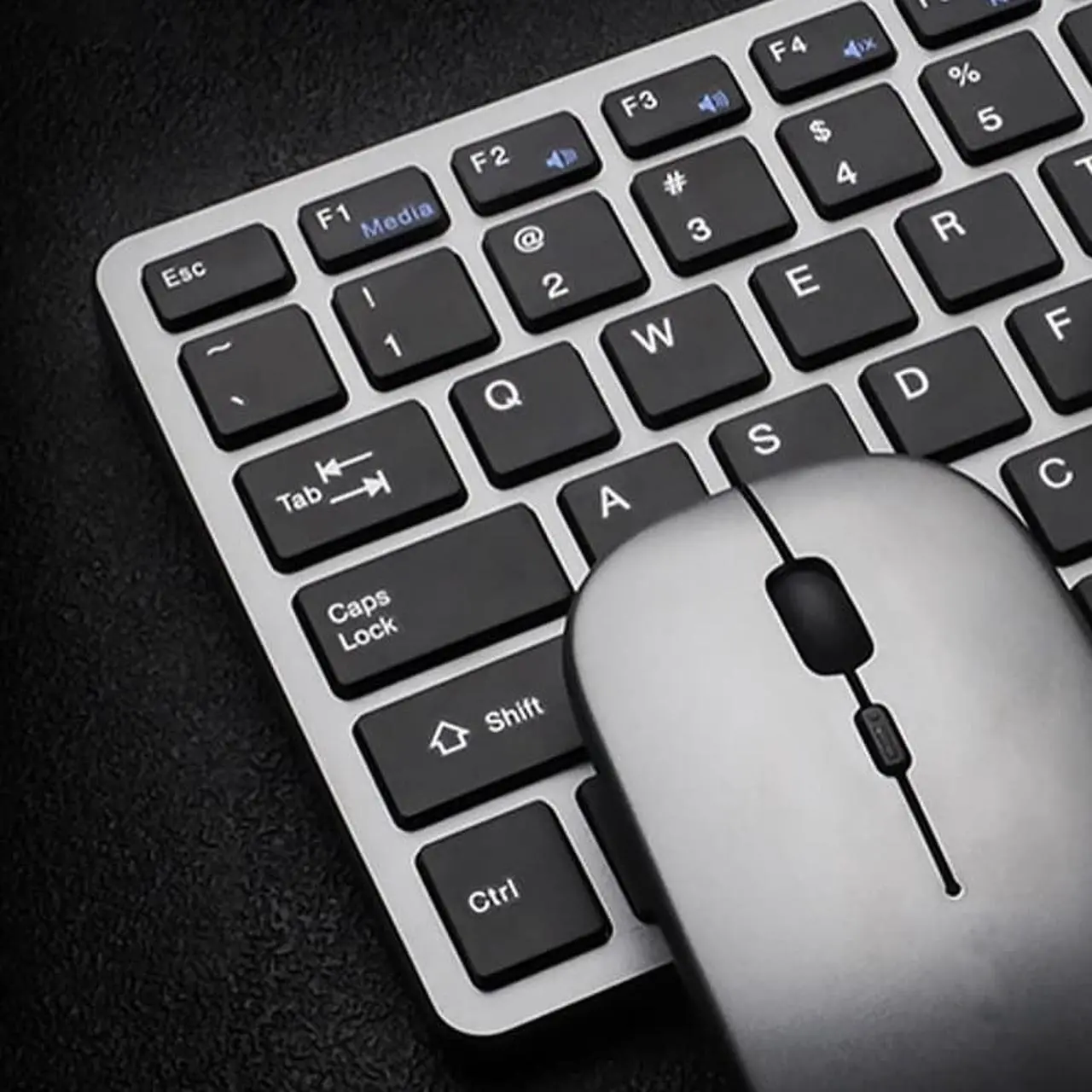 Alt view image 6 of 7 - Wireless Charging Keyboard and Mouse Combination Charging Mouse Charging Keyboard Set for Laptop